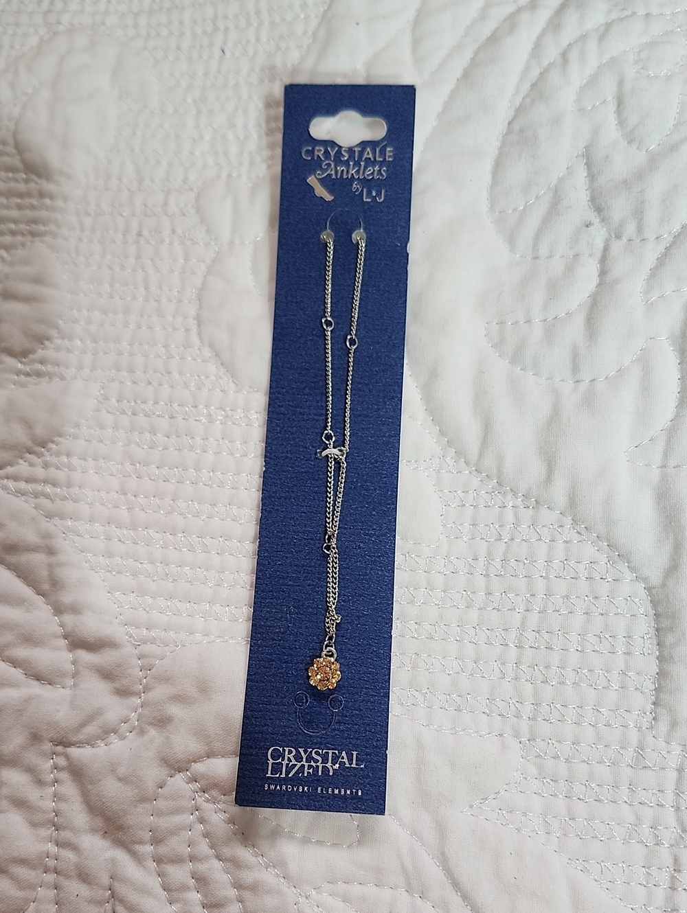 Swarovski Elements Gold Flower Anklet - Gold Chain Anklet